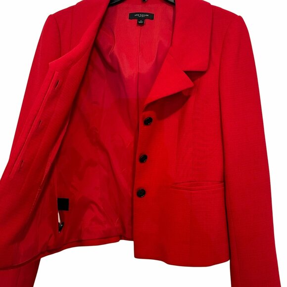 ✨Ann Taylor Size 4/ Women's Red Elegant Long sleeve Blazer Jacket✨ - Picture 4 of 8